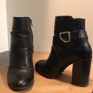 Vegan leather strappy booties